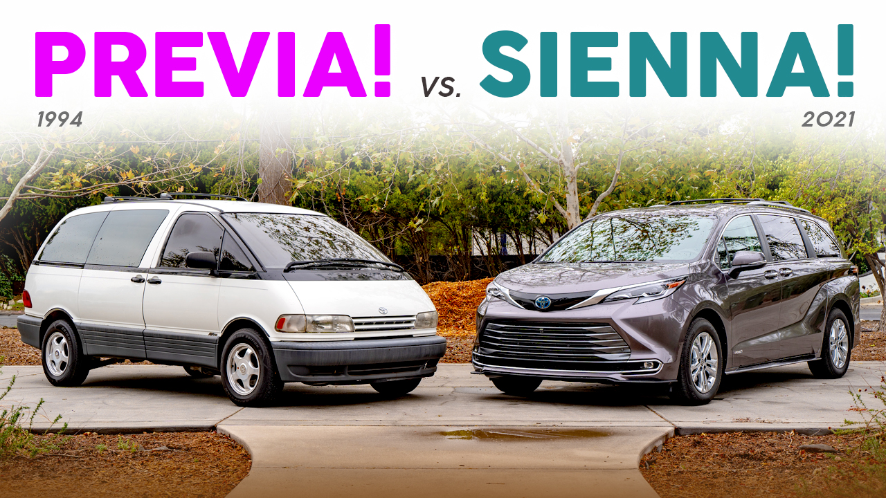 2021 Toyota Sienna vs 1994 Toyota Previa - Minivan Showdown