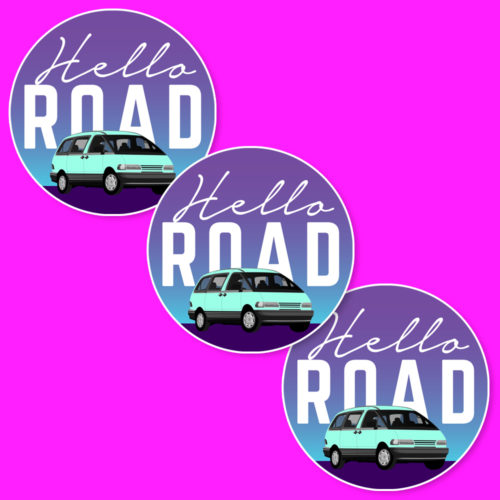Hello Road Toyota Previa logo stickers