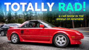 Totally Rad AW11 Toyota MR2 Supercharged at a car meetup