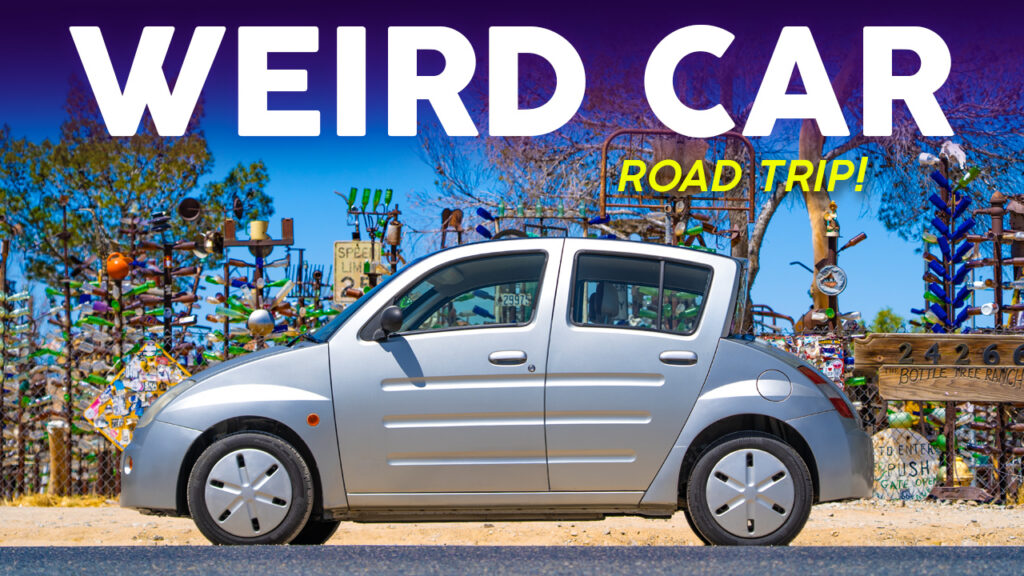 Weird Car Road Trip! - Toyota Will Vi to Elmer's Bottle Tree Ranch