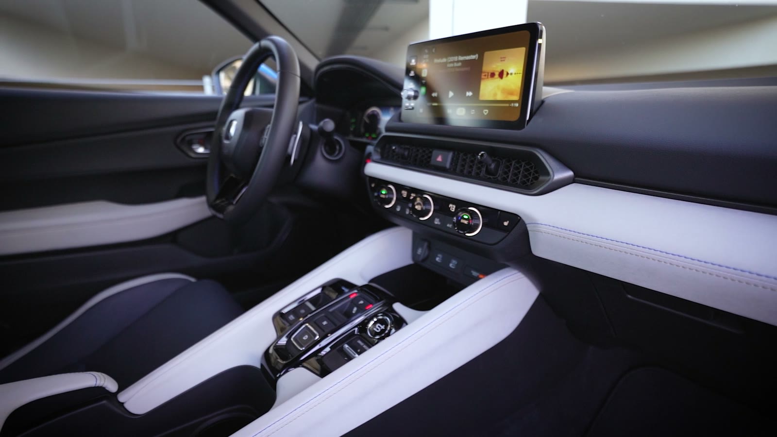 2026 Honda Prelude dashboard with touchscreen, physical climate controls and push-button shifter